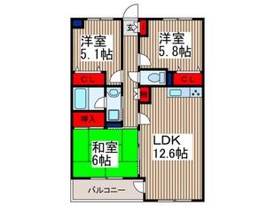 クイーンズ・ヴィラ武蔵浦和の物件間取画像